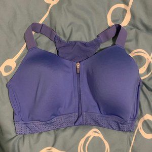 Layer 8 Sports Bra High Support Front Zip Racerback XL Periwinkle Blue